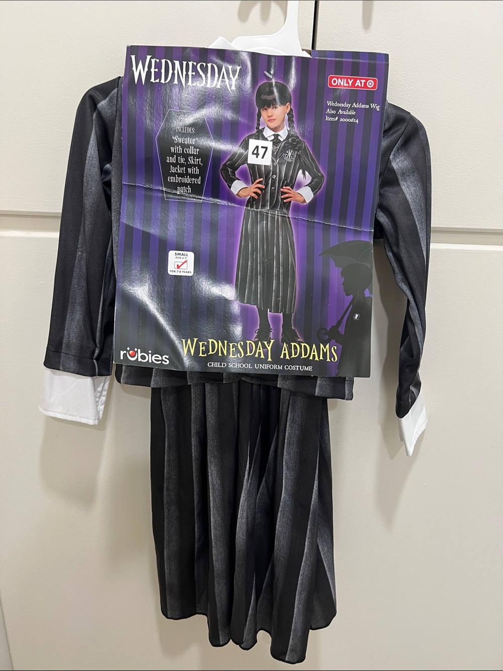 Rubie's Wednesday Addams Black and White School Costume 6-7 y/o